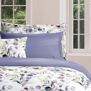 Housse de couette + taie(s) d'oreiller satin de coton - Eucalyptus Blanc*Maison Héritage Fashion