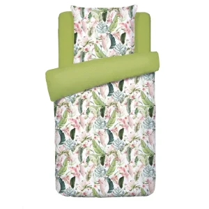 Housse de couette + taie(s) satin de coton - Palma Blanc*Cacharel Fashion