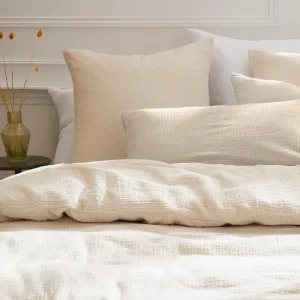 Housse de couette + taie(s) gaze de coton - Uni Taupe*Chevignon Outlet