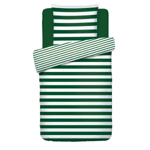 Housse de couette + taie(s) satin de coton - Marinière Vert*Ines by Ines de la Fressange Fashion