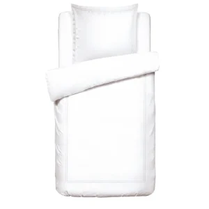 Housse de couette + taie(s) d'oreiller satin de coton - Paris Blanc / Blanc*Maison Héritage Discount