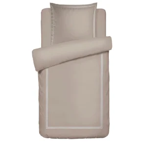 Housse de couette + taie(s) d'oreiller satin de coton - Saint-Tropez Blanc / Taupe*Chevignon Outlet