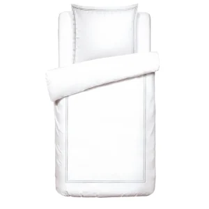 Housse de couette + taie(s) d'oreiller satin de coton - Saint-Tropez Gris / Blanc*Chevignon Clearance