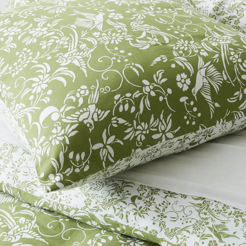housse_de_couette__taies__4-3.webp Housse de couette + taie(s) satin de coton - Birds Vert olive*Cacharel Best