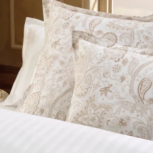 Housse de couette + taie(s) d'oreiller satin de coton - Paisley Taupe*Chevignon Outlet