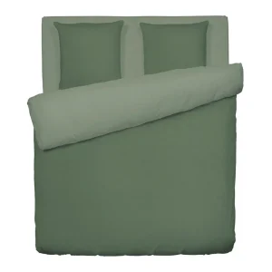 Housse de couette coton lavé - Vert foncé / Vert clair*Chevignon Clearance