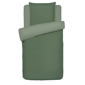 Housse de couette coton lavé - Vert foncé / Vert clair*Chevignon Clearance