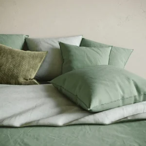 Housse de couette coton lavé - Vert foncé / Vert clair*Chevignon Clearance