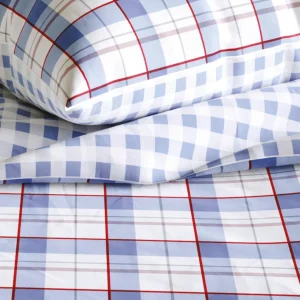 Housse de couette coton percale à carreaux - Bleu clair*Chevignon Best