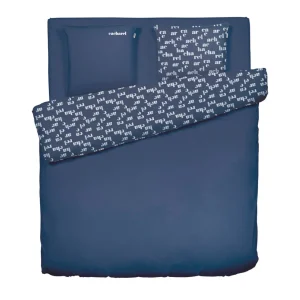 Housse de couette flanelle + 2 taies - 240 x 220 cm - Bleu*Cacharel Online