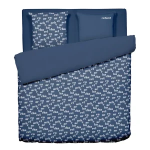 Housse de couette flanelle + 2 taies - 240 x 220 cm - Bleu*Cacharel Online