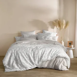 Housse de couette lin / coton + 2 taies - Roses Taupe*CACHAREL Fashion