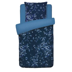 Housse de couette satin de coton + taie(s) - Aurore Bleu*Cacharel Clearance
