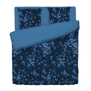 Housse de couette satin de coton + taie(s) - Aurore Bleu*Cacharel Clearance