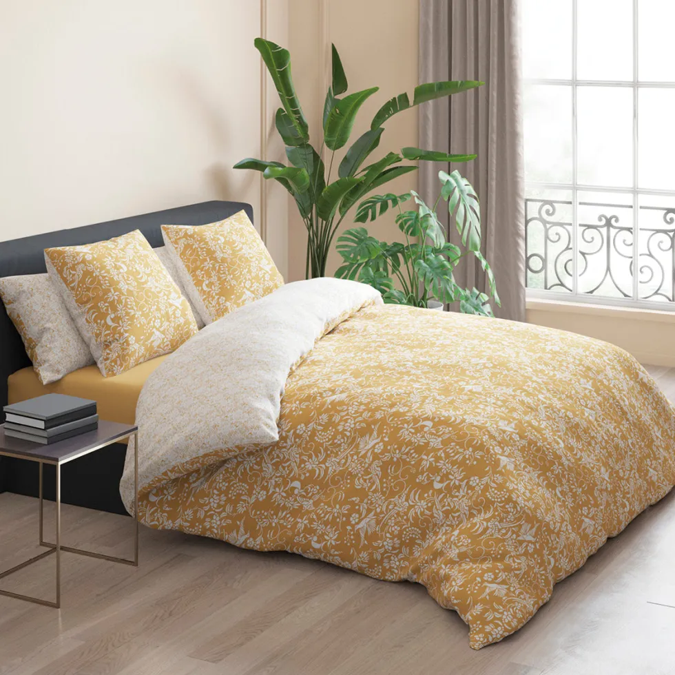 housse_de_couette_satin_d_4.webp Housse de couette satin de coton - Birds Jaune*Cacharel Outlet