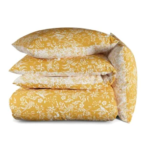 Housse de couette satin de coton - Birds Jaune*Cacharel Outlet