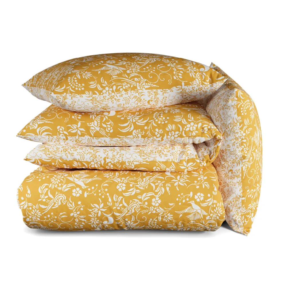 housse_de_couette_satin_d_6.webp Housse de couette satin de coton - Birds Jaune*Cacharel Outlet