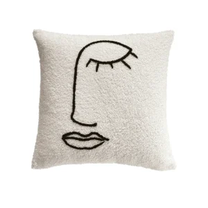 Housse de coussin - Flavie Blanc / Noir : 43 x 43 cm*Rodier Clearance