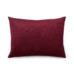 Housse de coussin - fleur ciselé Bordeaux*Cacharel Clearance