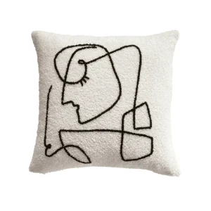 Housse de coussin - Lya Blanc / Noir : 43 x 43 cm*Rodier Discount