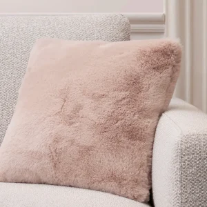 Housse de coussin imitation fourrure Rose clair - 40 x 40 cm*Maison Héritage Online