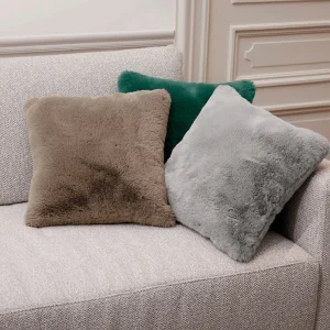 Housse de coussin imitation fourrure Beige - 40 x 40 cm*Maison Héritage Clearance