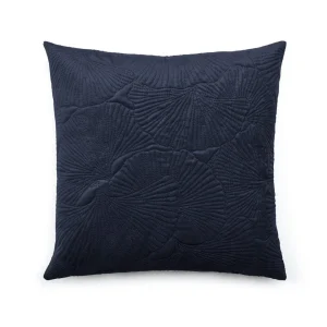 Housse de coussin velours avec dessin fleuri : bleu foncé*Rodier Outlet