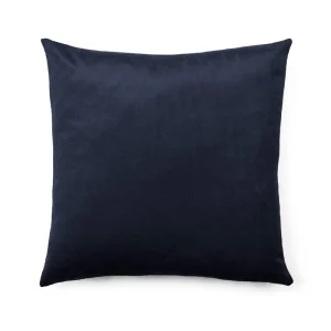 Housse de coussin velours avec dessin fleuri : bleu foncé*Rodier Outlet