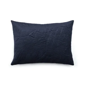 Housse de coussin velours avec dessin fleuri : bleu foncé*Rodier Outlet