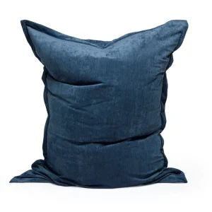 Housse de pouf sans rembourrage – douce en velours côtelé - Bleu*Rodier Fashion