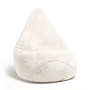 Housse de pouf sans rembourrage - douce en fausse fourrure - Blanc - 130 x 80 cm*Rodier Discount