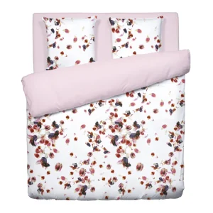 Housse(s) de couette + taie(s) satin de coton - Aurore Blanc / Rose clair*Cacharel Sale