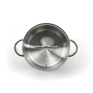 Marmite avec panier à pâtes Qulinox Pro - Triple fond - acier inoxydable - couvercle - 24 cm - Argenté*Sauter Outlet