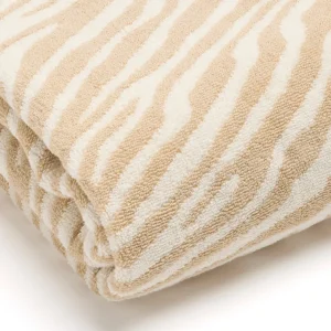 Maxi drap de bain Zébrure Taupe - 90 x 180 cm*Maison Héritage Clearance