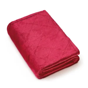 Maxi plaid/couvre-lit dessin : Diamond Bordeaux - 180 x 220 cm*Ines by Ines de la Fressange Best