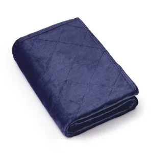 Maxi plaid/couvre-lit dessin : Diamond Bleu foncé - 220 x 250 cm*Rodier Clearance