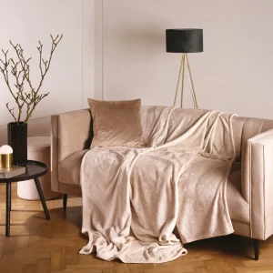 Maxi plaid/couvre-lit dessin : Diamond Taupe - 180 x 220 cm*Chevignon Outlet