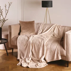 Maxi plaid/couvre-lit dessin : Diamond Taupe - 180 x 220 cm*Rodier Outlet