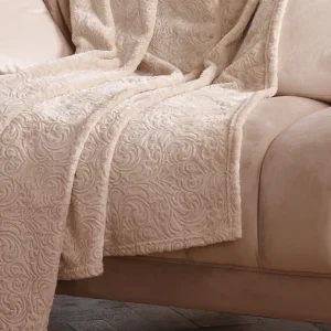 Maxi plaid/couvre-lit dessin : Baroque Taupe - 180 x 220 cm*Chevignon Hot