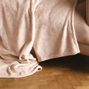 Maxi plaid/couvre-lit dessin : Diamond Taupe - 180 x 220 cm*Chevignon Outlet