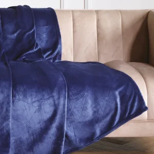 Maxi plaid/couvre-lit dessin : Diamond Bleu foncé - 220 x 250 cm*Chevignon Discount