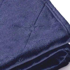 Maxi plaid/couvre-lit dessin : Diamond Bleu foncé - 220 x 250 cm*Rodier Clearance