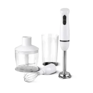 Mixeur plongeant avec hachoir, batteur et verre doseur - Blanc / Gris*Kalorik Outlet