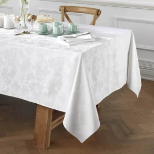 Nappe - tissé Jacquard - Petites Fleurs Blanc*Cacharel Outlet