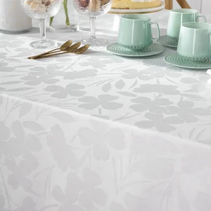Nappe - tissé Jacquard - Petites Fleurs Blanc*Cacharel Outlet