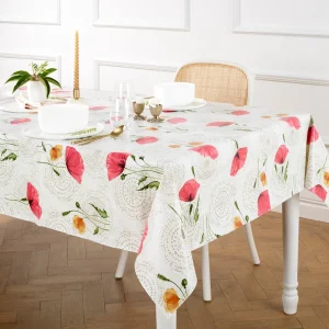 Nappe enduite anti-tache - Pavot en fleur Blanc cassé*Ines by Ines de la Fressange Online