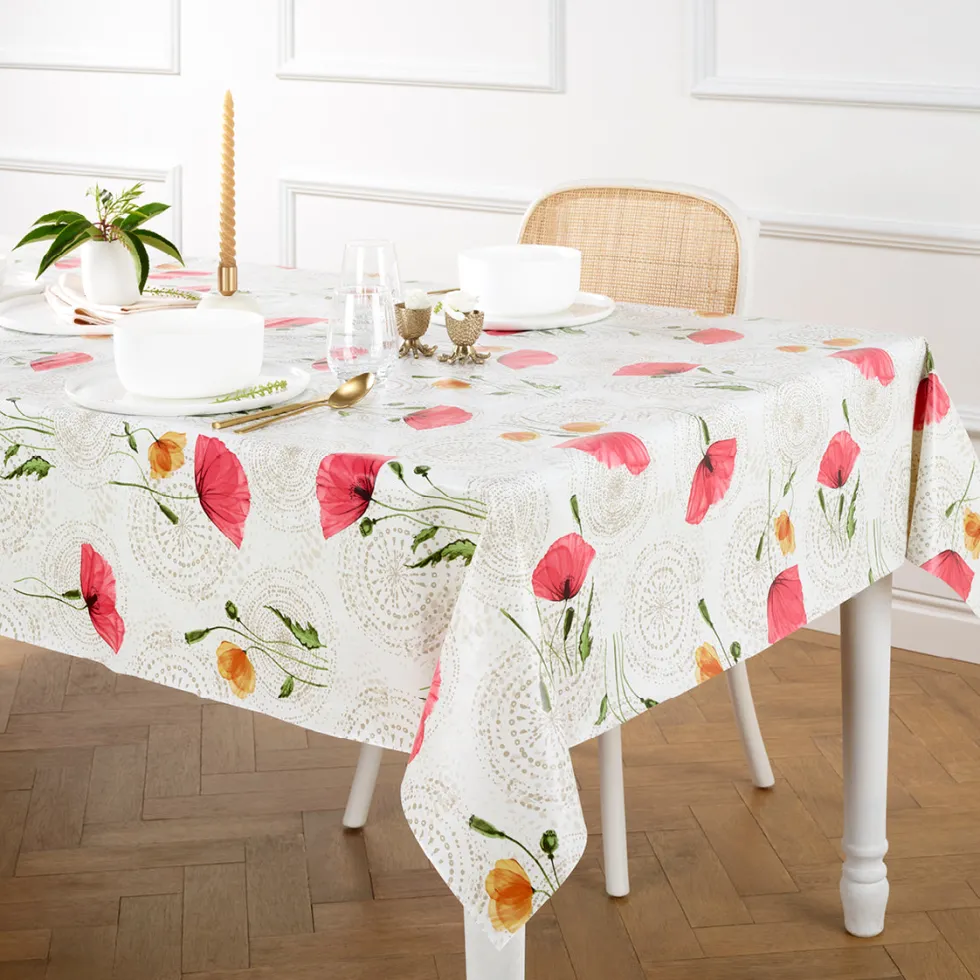 nappe_enduite_antitache___0-14.webp Nappe enduite anti-tache - Pavot en fleur Blanc cassé*Ines by Ines de la Fressange Online