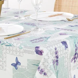 Nappe enduite anti-tache - Bouquet de lavande Lavende*Rodier New
