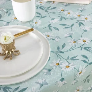 Nappe enduite anti-tache - Marguerites Vert clair*Ines by Ines de la Fressange Online