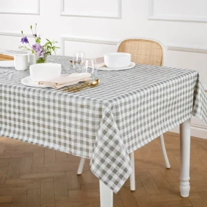 Nappe enduite anti-tache - Carrés Taupe*Rodier Best